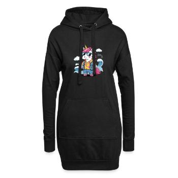 Licorne drôle d’été - Sweat-shirt à capuche long Femme - noir - Devant