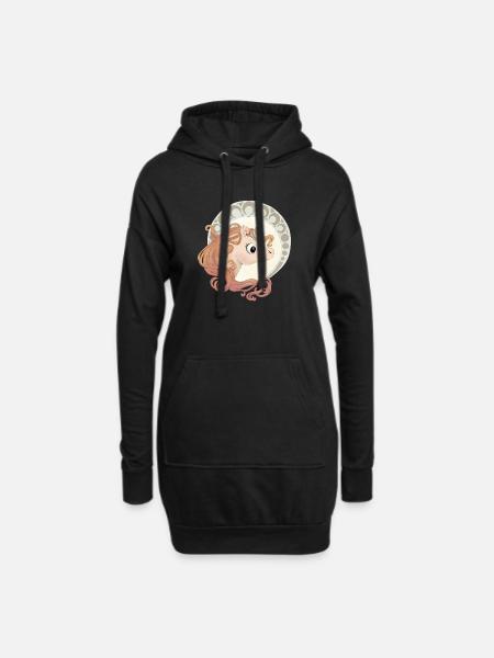 Elegantes Einhorn - Hoodie-Kleid - Schwarz