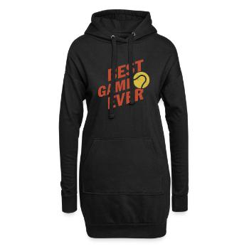 Mädchen mag Tennis Hobby Sport Tennisspieler - Hoodie-Kleid - Schwarz - Vorne