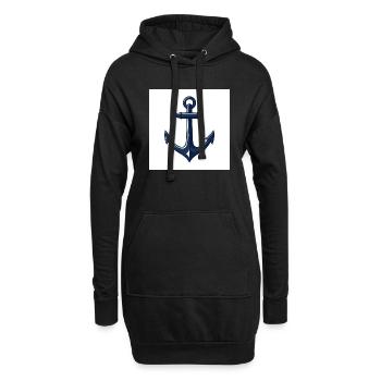 Anker setzen, Leinen los – Abenteuer auf hoher See - Hoodie-Kleid - Schwarz - Vorne