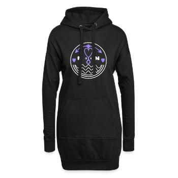 Moin pour les aurores boréales et le t-shirt de Hambourg - Sweat-shirt à capuche long Femme - noir - Devant