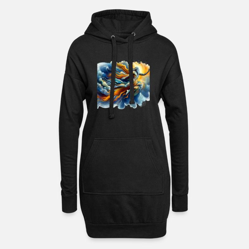 Göttlicher Mensch - Hoodie-Kleid - Schwarz