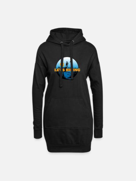Lets hiking - Hoodie-Kleid - Schwarz