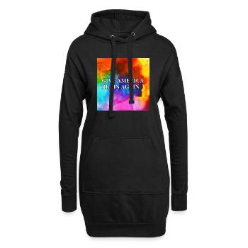 Give America Brain Again - buntes Design colorful - Hoodie-Kleid - Schwarz - Vorne