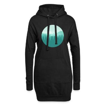 Paysage de montagne - Sweat-shirt à capuche long Femme - noir - Devant