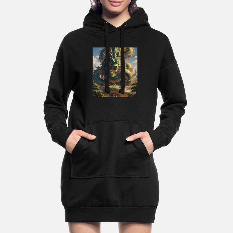 Asian Dragon Hoodie Dress
