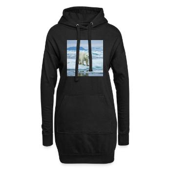 Eisbär zu Hause - Hoodie-Kleid - Schwarz - Vorne