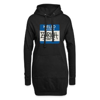 Zuerich Hello Sticker Graffiti - Sweat-shirt à capuche long Femme - noir - Devant