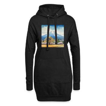 Vue printanière du Fuji - Sweat-shirt à capuche long Femme - noir - Devant