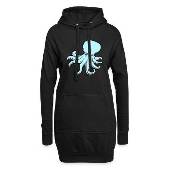 Oktopus Kraken Tintenfisch Kopffüßer Böser Blick - Hoodie-Kleid - Schwarz - Vorne
