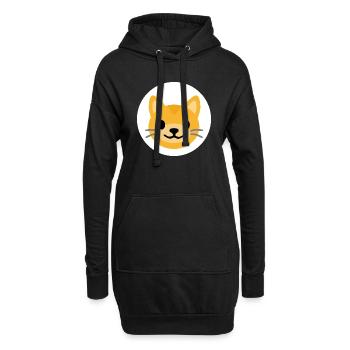 Visage de chat blanc | ~Relations avec NU | Vecteur - Sweat-shirt à capuche long Femme - noir - Devant