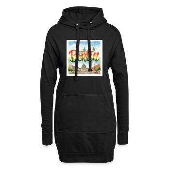 Berlin Aquarell - Hoodie-Kleid - Schwarz - Vorne