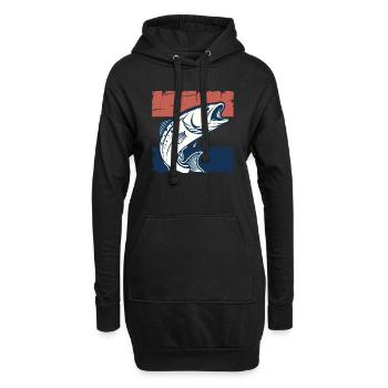 La basse et le drapeau néerlandais - Sweat-shirt à capuche long Femme - noir - Devant