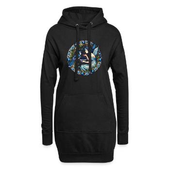 Blauhäher Fee - Hoodie-Kleid - Schwarz - Vorne