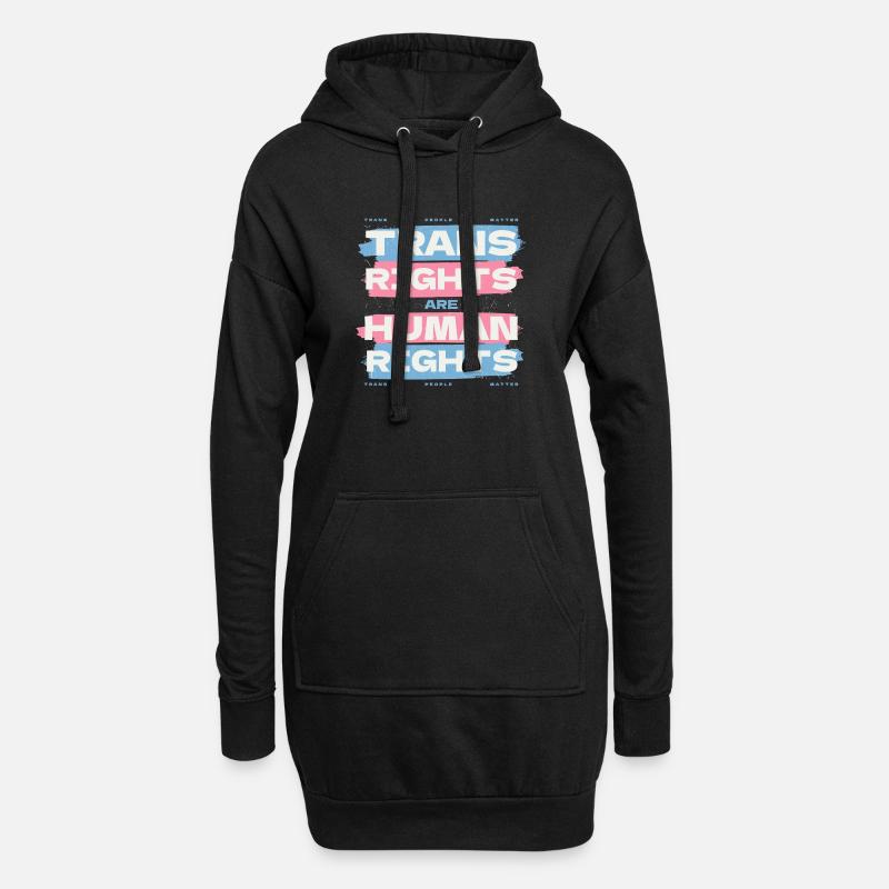 Trans Rights are Human Rights - Hoodie-Kleid - Schwarz