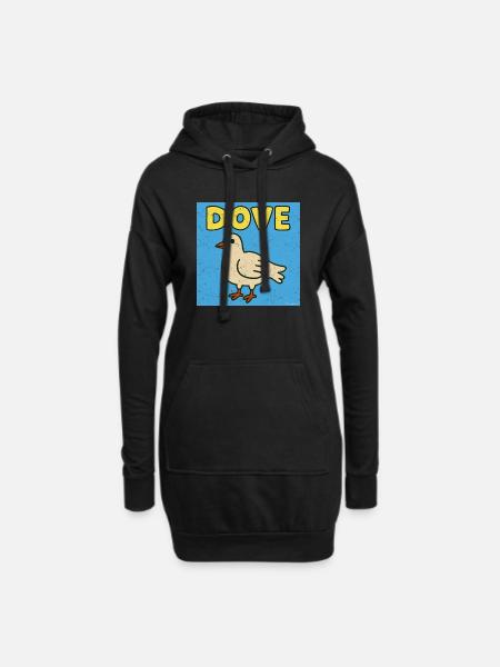 Dove - Frieden raus - Hoodie-Kleid - Schwarz