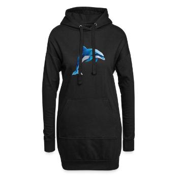 dauphin plongeur, animal aquatique - Sweat-shirt à capuche long Femme - noir - Devant