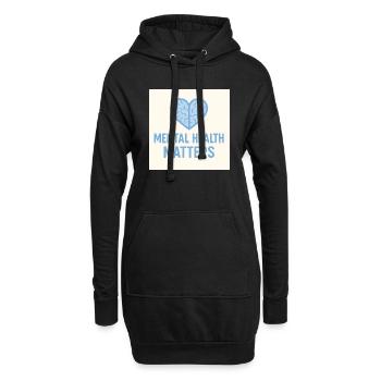 Mental Health Matters Heart Blue - Hoodie-Kleid - Schwarz - Vorne