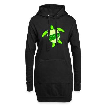 Wasserschildkröte Klamotten angezogen Shirt Hose - Hoodie-Kleid - Schwarz - Vorne