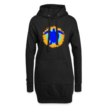 Water turtle flower pretty silhouette pattern - Hoodie Dress - black - Front