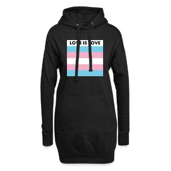 LOVE IS LOVE TRANS Flagge - Hoodie-Kleid - Schwarz - Vorne