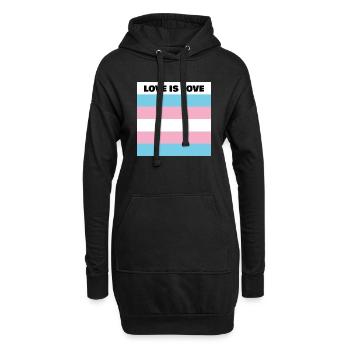 LOVE IS LOVE TRANS Flagge - Hoodie-Kleid - Schwarz - Vorne