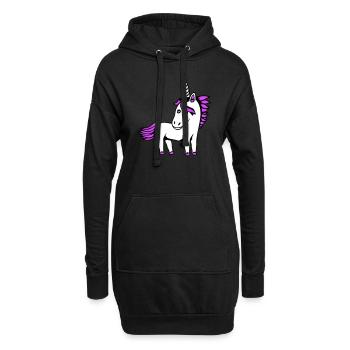 Licorne fille assez sympathique dessin animé cheval - Sweat-shirt à capuche long Femme - noir - Devant