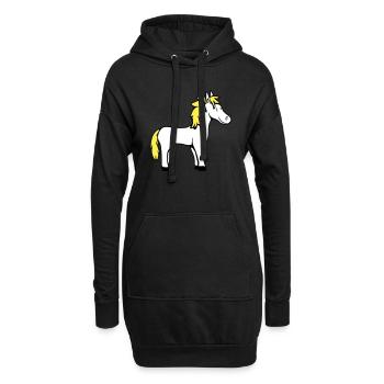 Pferd Süß Pony Fohlen Pferdemädchen Niedlich Comic - Hoodie-Kleid - Schwarz - Vorne