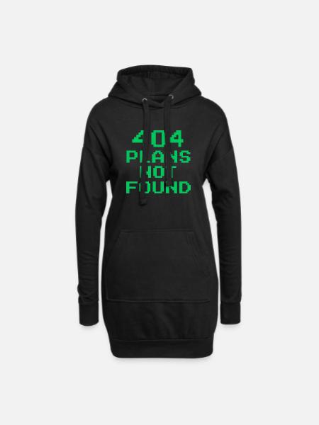 404 Pläne nicht gefunden | Retro-Pixel-Arcade-Meme - Hoodie-Kleid - Schwarz
