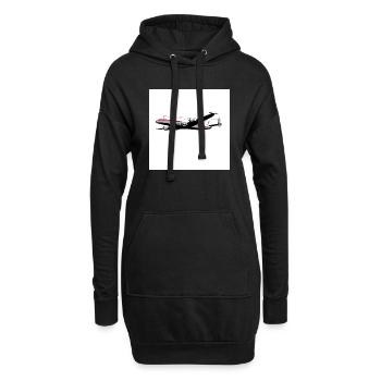 Flugzeug - Hoodie-Kleid - Schwarz - Vorne