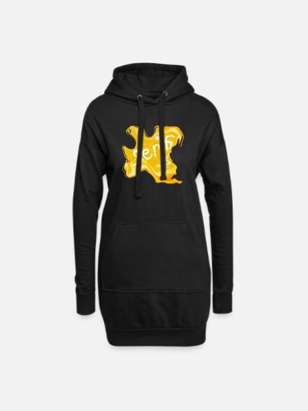 Senf-fleck - Hoodie-Kleid - Schwarz