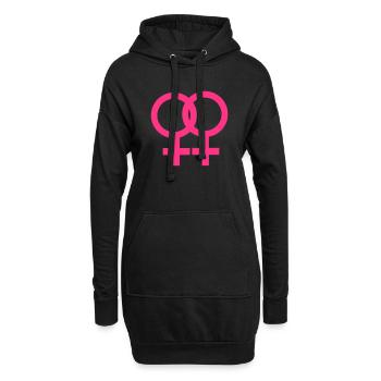 Lesbien - Sweat-shirt à capuche long Femme - noir - Devant