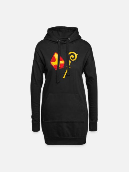 Mitra und Stab - Hoodie-Kleid - Schwarz