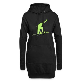 faire du snowboard - Sweat-shirt à capuche long Femme - noir - Devant