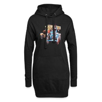 Alte Schlepper - Hoodie-Kleid - Schwarz - Vorne