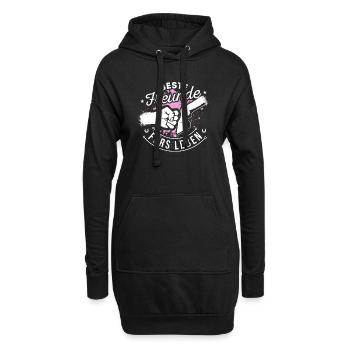 Pferd Pferde Reiten Beste Freunde - Hoodie-Kleid - Schwarz - Vorne