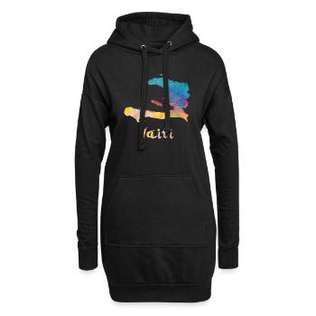 Haitian Watercolor Country - Hoodie-Kleid - Schwarz - Vorne