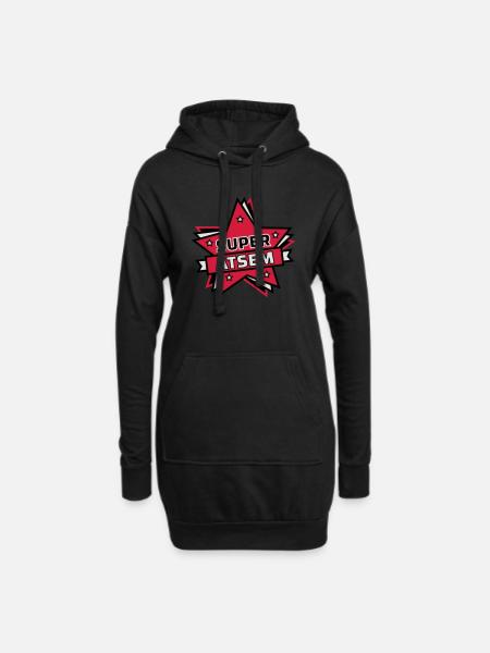 super atsem - Sweat-shirt à capuche long Femme - noir