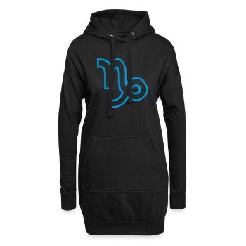 capricorne signe astrologique trace - Sweat-shirt à capuche long Femme - noir - Devant