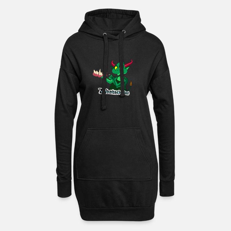 Zahntechniker - Hoodie-Kleid - Schwarz