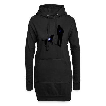 Hund wartet auf Bestätigung - Hoodie-Kleid - Schwarz - Vorne