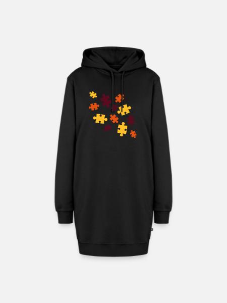 buntes puzzle muster teil puzzlespiel puzzleteil p - Hoodie-Kleid - Schwarz