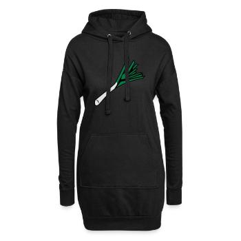 Jardin potager de nature poireau - Sweat-shirt à capuche long Femme - noir - Devant