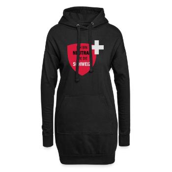 Neutral wie die Schweiz - Hoodie-Kleid - Schwarz - Vorne