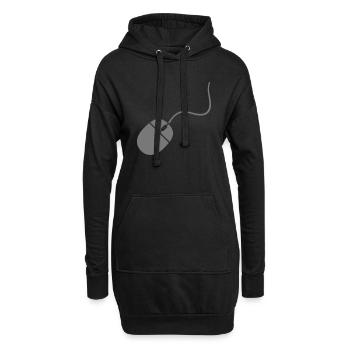 cool design maus computer kabel steuern klicken pc - Hoodie-Kleid - Schwarz - Vorne