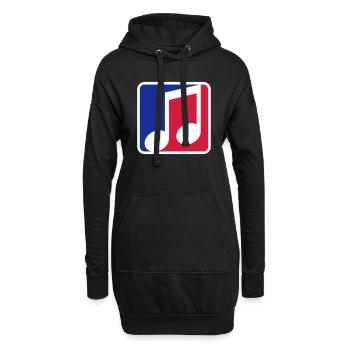blau rot button musiknote cool kontur zeichen part - Hoodie-Kleid - Schwarz - Vorne