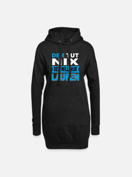 Laufen Läufer Spruch Geschenk - Hoodie-Kleid - Schwarz