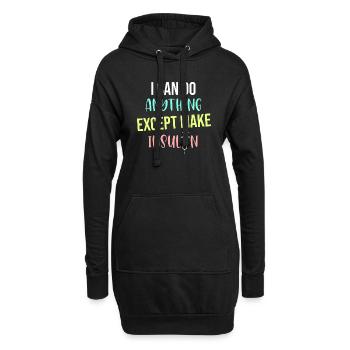 Diabetisches Insulin Zitat - Hoodie-Kleid - Schwarz - Vorne