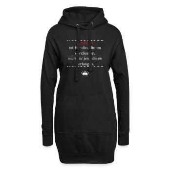 RESPEKT ist für die die es verdienen - Hoodie-Kleid - Schwarz - Vorne