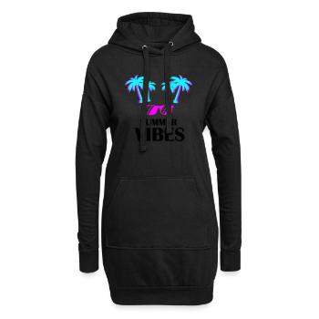 Ambiance estivale - Sweat-shirt à capuche long Femme - noir - Devant